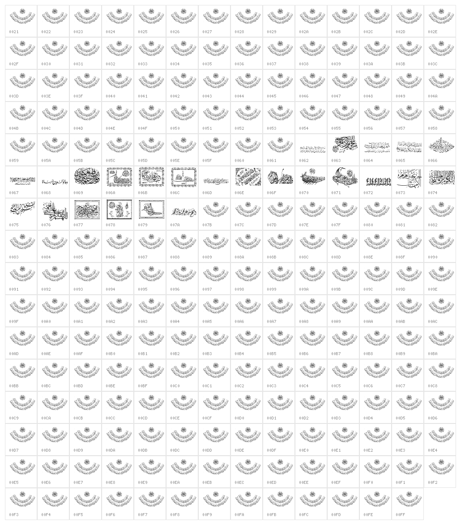 Aayat Quraan 17 Character Map