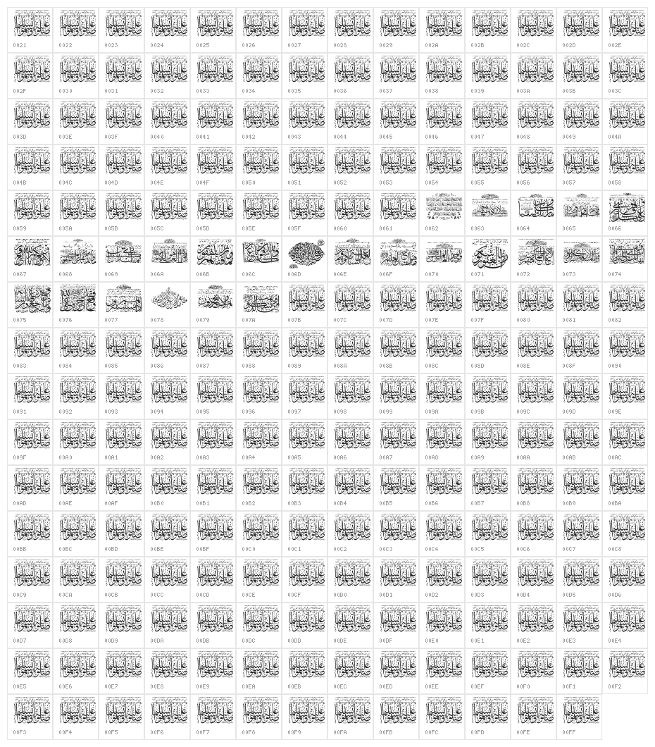 Aayat Quraan 6 Character Map