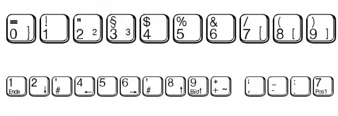 aa QWERTZ-Tasten Font Alte caractere