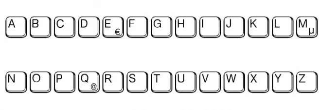 aa QWERTZ-Tasten Fonte MINÚSCULAS