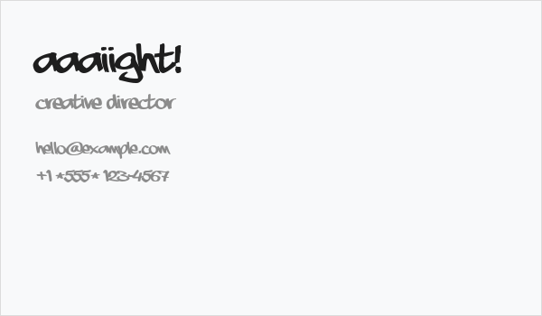 aaaiight! Business Card