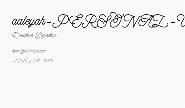 aaleyah-PERSONAL-USE-ONLY Business Card