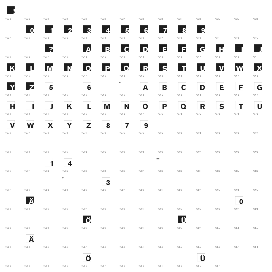 ABCLogosXYZ-Bold Character Map