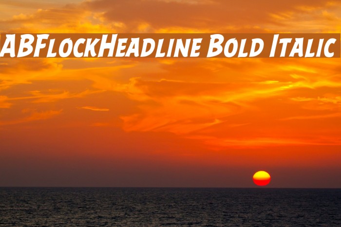 ABFlockHeadline Bold Italic Font examples
