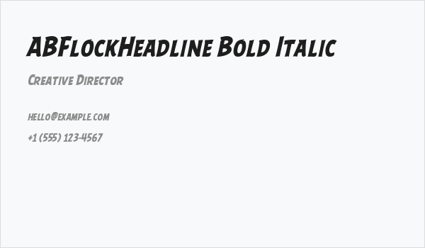 ABFlockHeadline Bold Italic Business Card