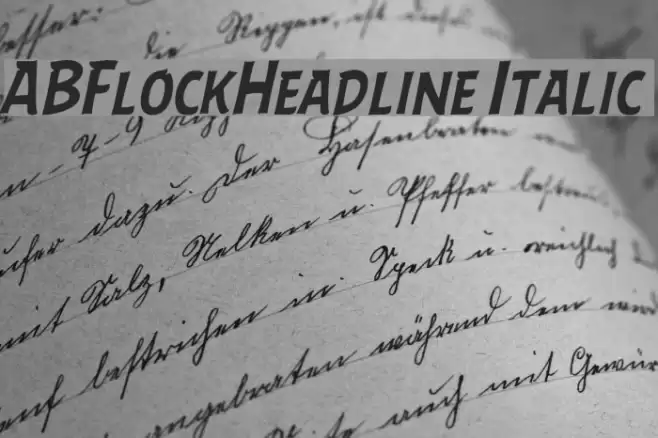 ABFlockHeadline Italic Font examples