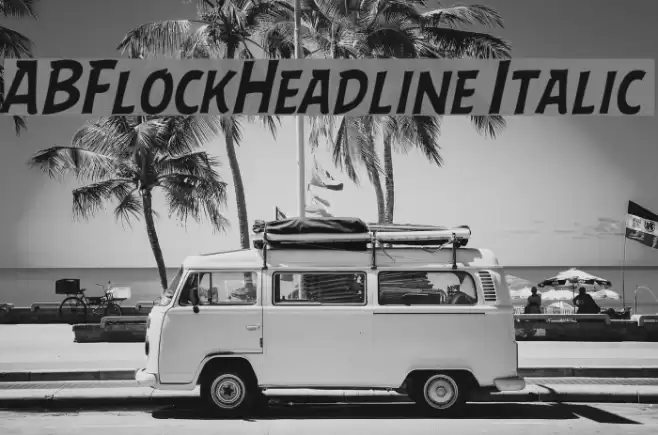 ABFlockHeadline Italic Font examples