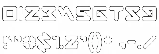 ABSTRASCTIK-Hollow Font OTHER CHARS