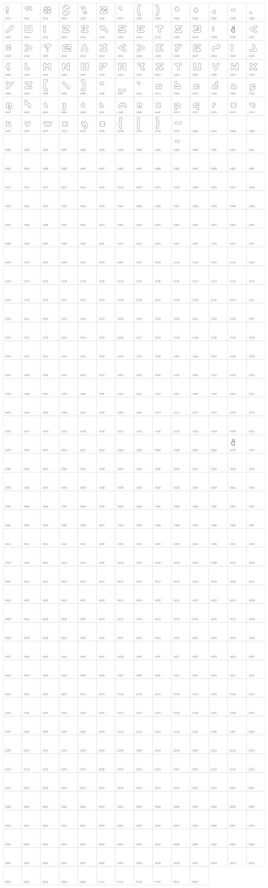 ABSTRASCTIK-Hollow Character Map