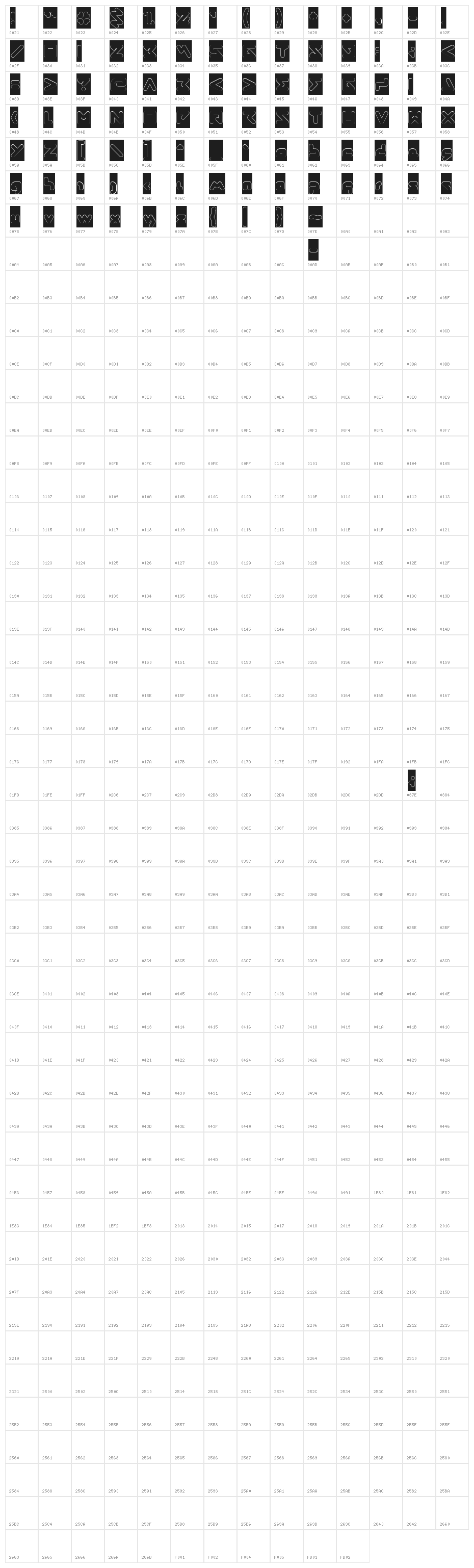ABSTRASCTIK- Hollow Character Map