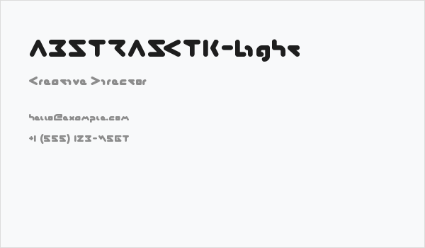 ABSTRASCTIK-Light Business Card