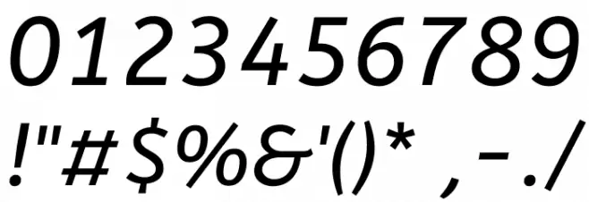 ABeeZee-Italic フォント その他の文字