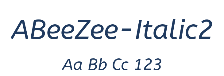 ABeeZee-Italic2 Font Preview
