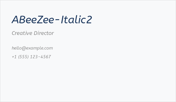 ABeeZee-Italic2 Business Card