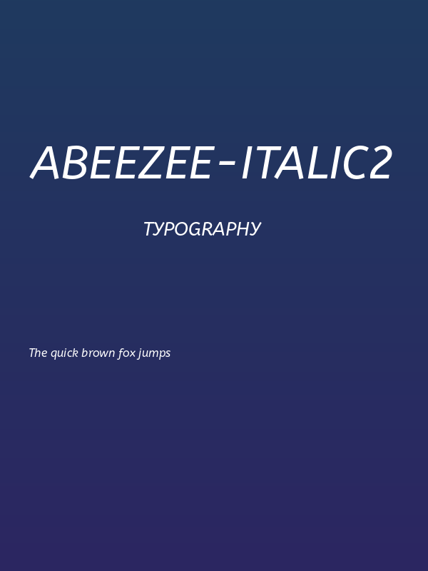 ABeeZee-Italic2 Poster
