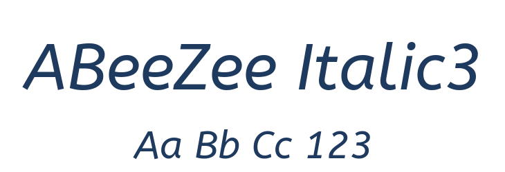 ABeeZee Italic3 Font Preview