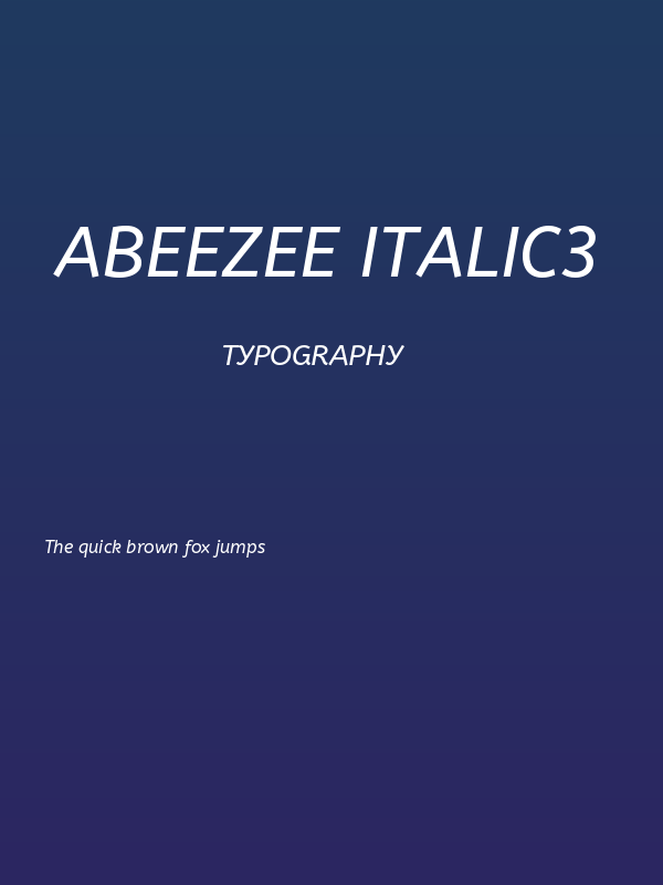 ABeeZee Italic3 Poster