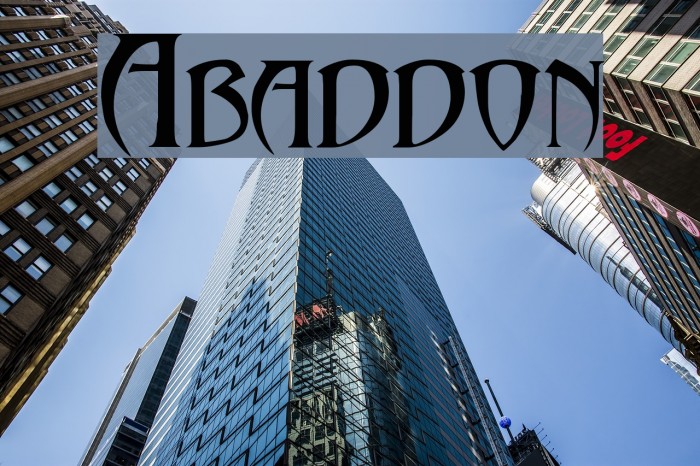 Abaddon!` Font examples