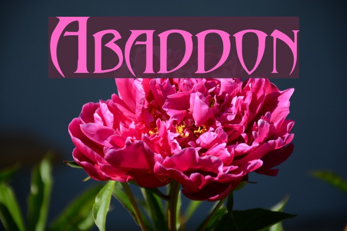 Abaddon!` Font examples