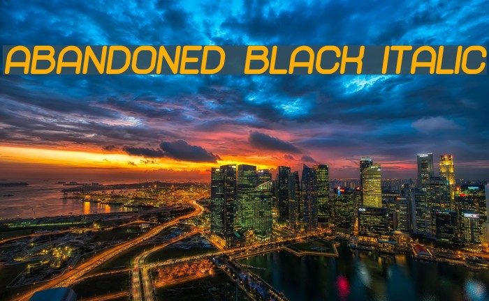Abandoned Black Italic Font examples