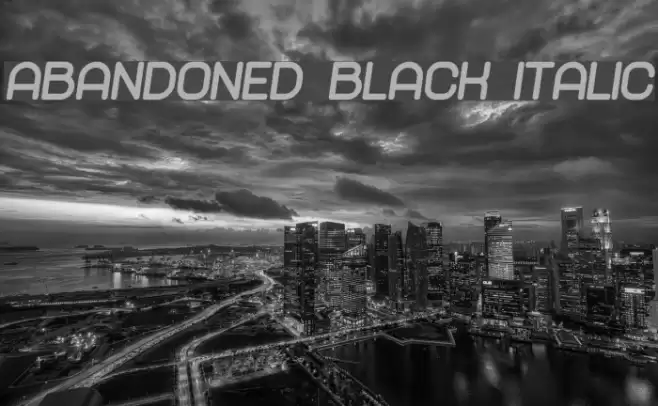 Abandoned Black Italic Font examples
