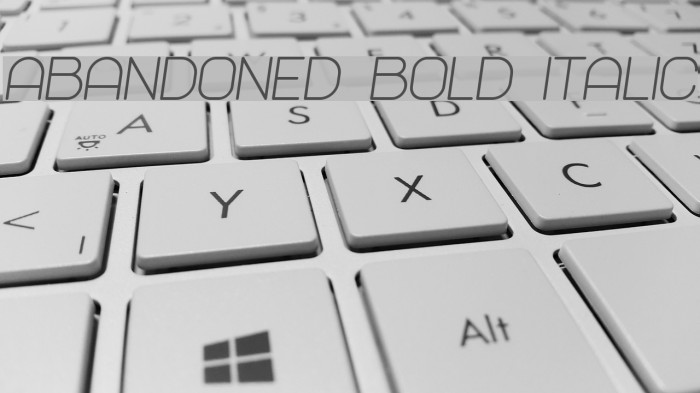 Abandoned Bold Italic Font examples