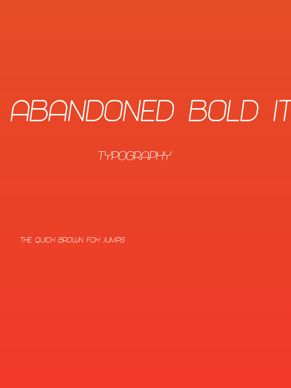Abandoned Bold Italic Poster