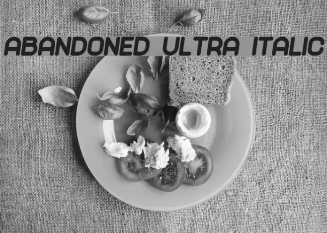 Abandoned Ultra Italic Font examples
