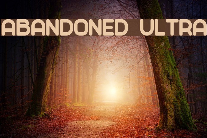 Abandoned Ultra Font examples