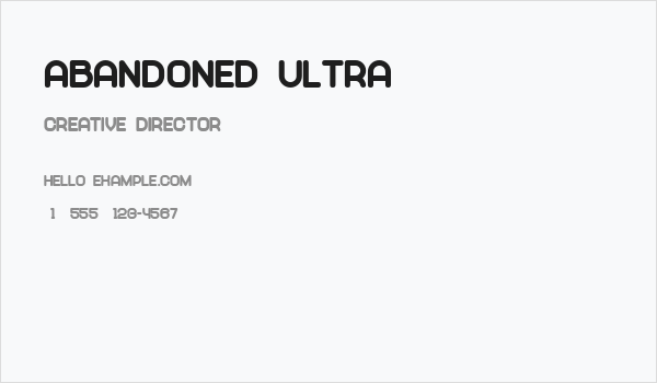 Abandoned Ultra Business Card