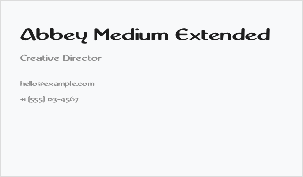 Abbey Medium Extended Business Card