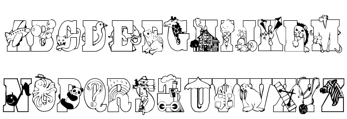 Abcdaire Enfantin Font LOWERCASE