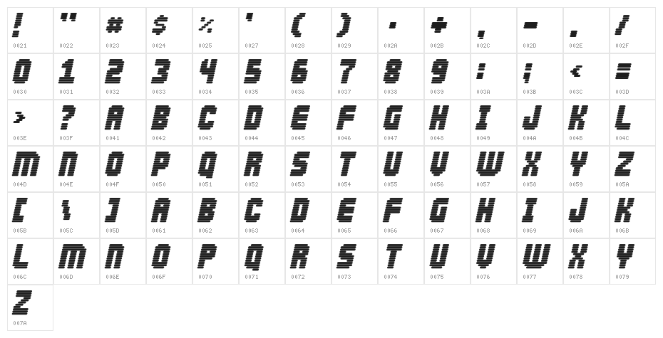 Abduction2000 Character Map