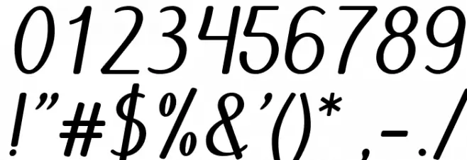 Abecedary Italic Font OTHER CHARS