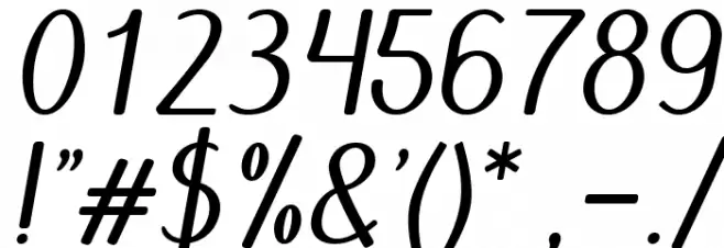 Abecedary Italic Font OTHER CHARS