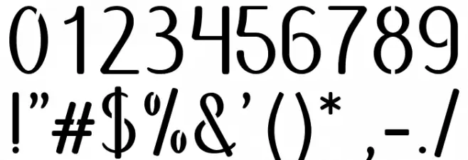 Abecedary Stencil Regular Font OTHER CHARS