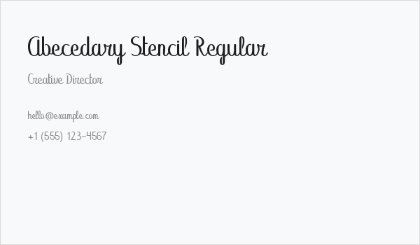 Abecedary Stencil Regular Business Card