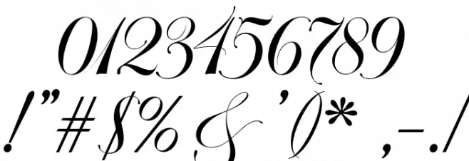 Abella Script Шрифта ДРУГИЕ символов