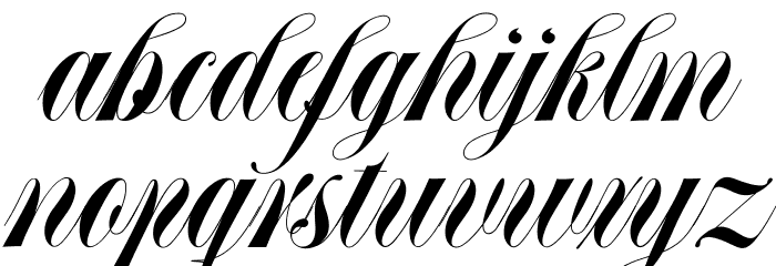 Abella Script Schriftart Kleinbuchstaben