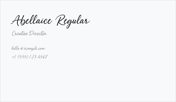 Abellaice Regular Business Card