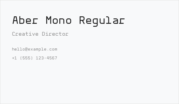 Aber Mono Regular Business Card