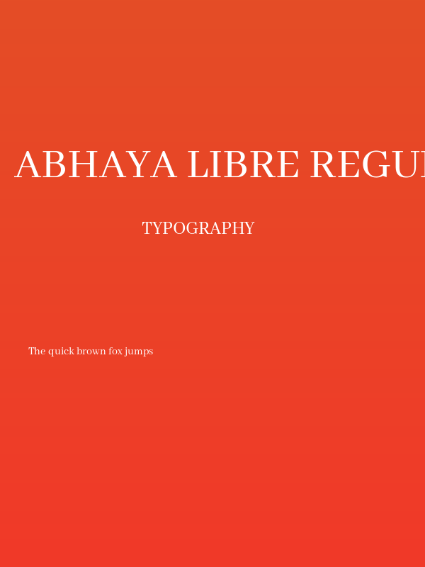 Abhaya Libre Regular Poster