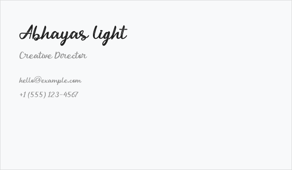 Abhayas light Business Card