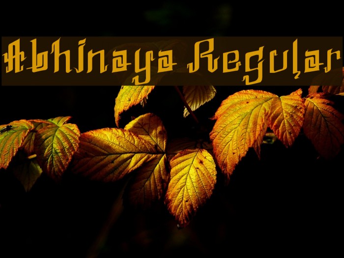 Abhinaya Regular Font examples