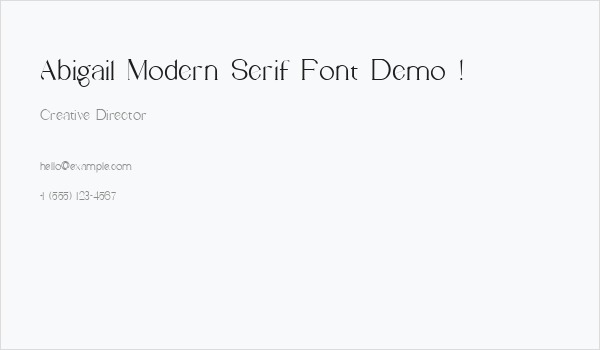Abigail Modern Serif Font Demo ! Business Card