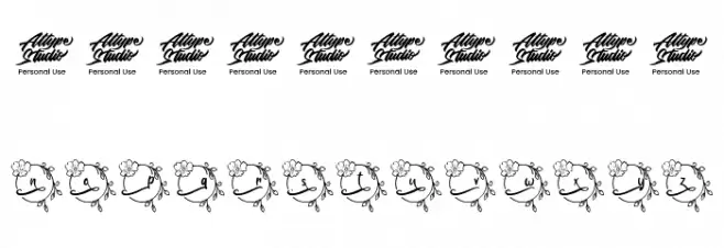 Abilane Flower Monogram Regular フォント その他の文字