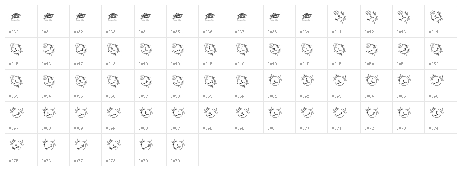Abilane Flower Monogram Regular Character Map