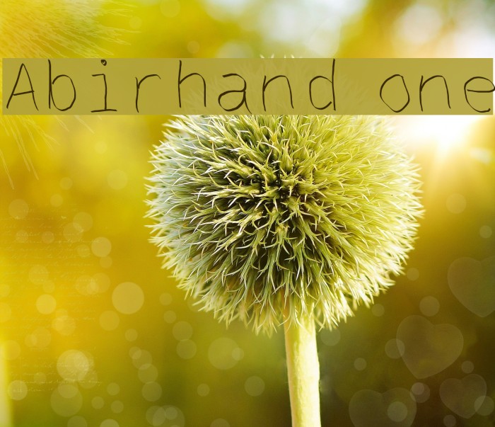 Abirhand one Schriftart examples