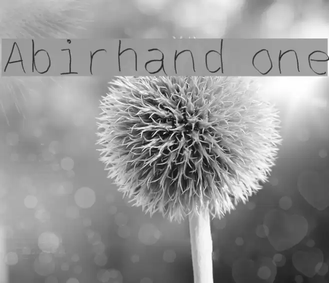 Abirhand one Font examples