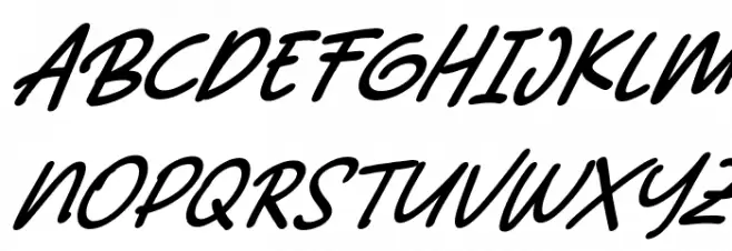 Abiyu Chan Italic Caratteri MAIUSCOLE